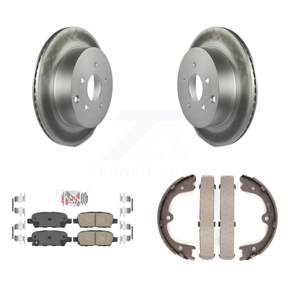 Rear Disc Coated Rotors Ceramic Pads Parking Brake Shoes Kit For 2009-2012 INFINITI FX35 KGA-106415