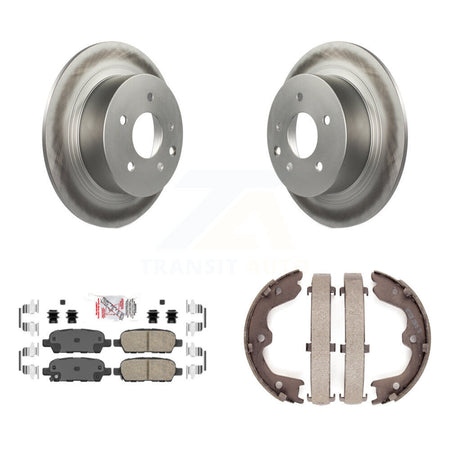 Rear Disc Coated Rotors Ceramic Pads Parking Brake Shoes Kit For 2007-2009 Nissan Altima KGA-106421