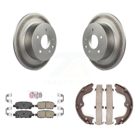 Rear Disc Coated Rotors Ceramic Pads Parking Brake Shoes Kit For 2007-2009 Nissan Altima KGA-106422