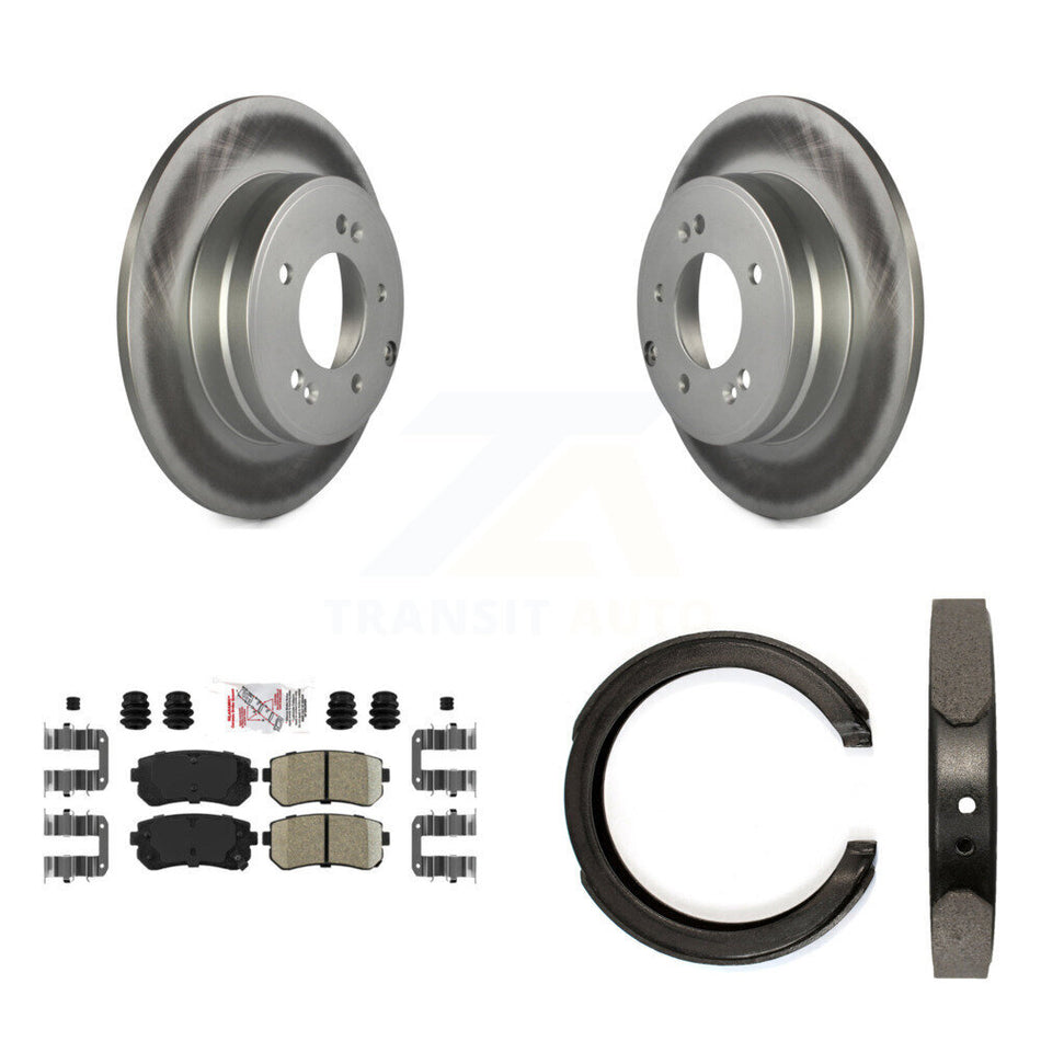 Rear Disc Coated Rotors Ceramic Pads And Parking Shoes Kit For Hyundai Tucson Sonata Kia KGA-106425