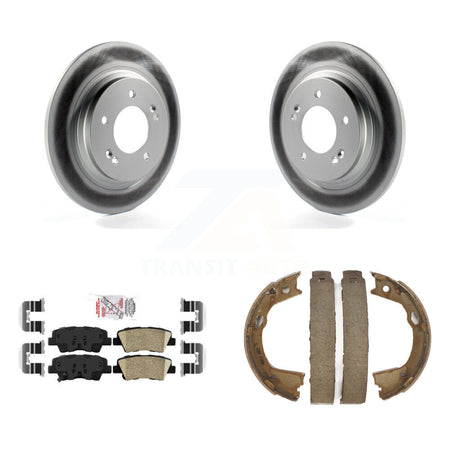 Rear Disc Coated Rotors Ceramic Pads And Parking Brake Shoes Kit For Kia Optima KGA-106430