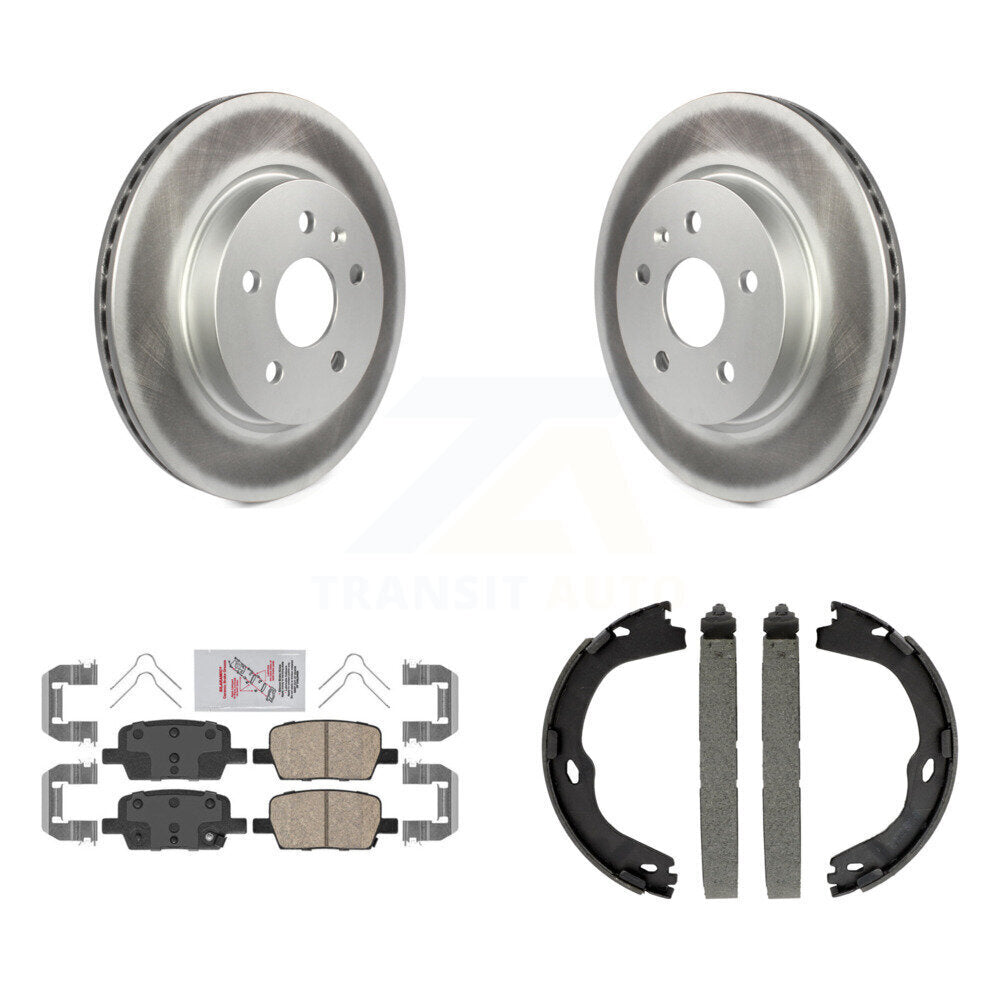 Rear Disc Coated Rotors Ceramic Pads And Parking Brake Shoes Kit For Chevrolet Camaro KGA-106450