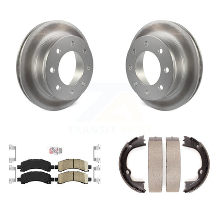 Rear Disc Coated Rotors Ceramic Pads Parking Shoes Kit For Chevrolet GMC Savana 2500 3500 KGA-106458