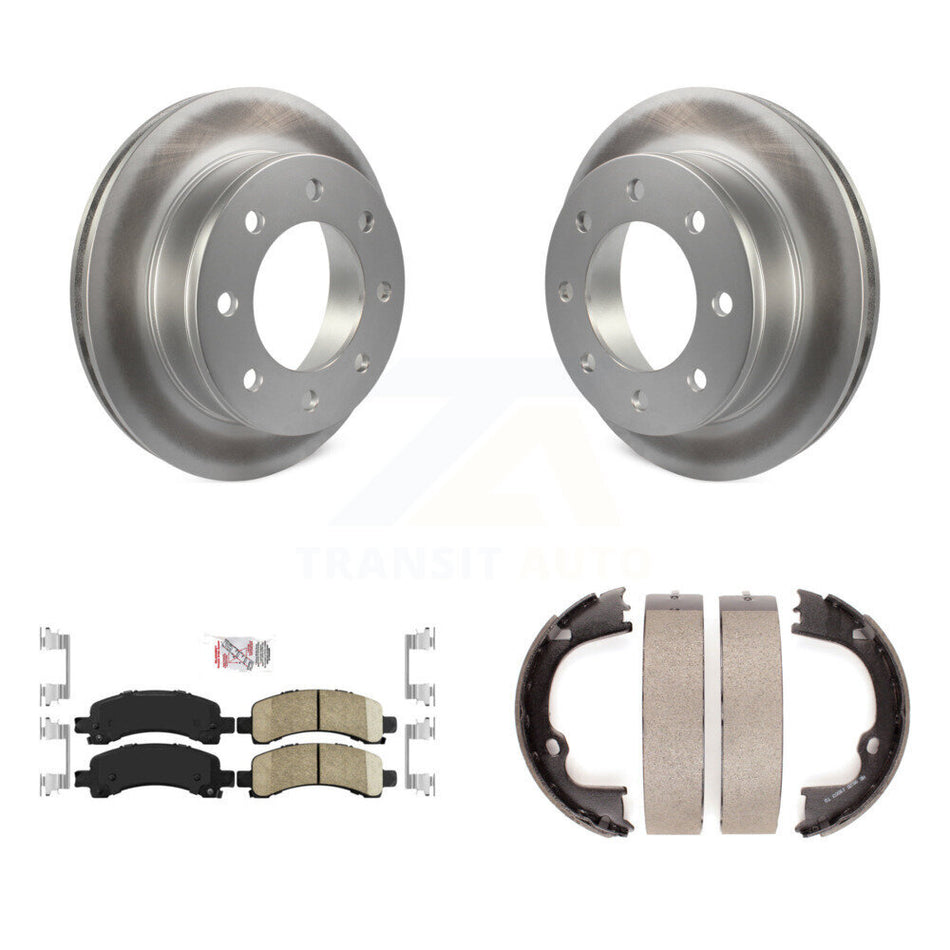 Rear Disc Coated Rotors Ceramic Pads Parking Shoes Kit For Chevrolet GMC Savana 2500 3500 KGA-106458