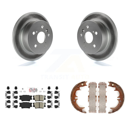 Rear Disc Coated Rotors Ceramic Pads Parking Brake Shoes Kit For Toyota Camry Lexus ES350 KGA-106467