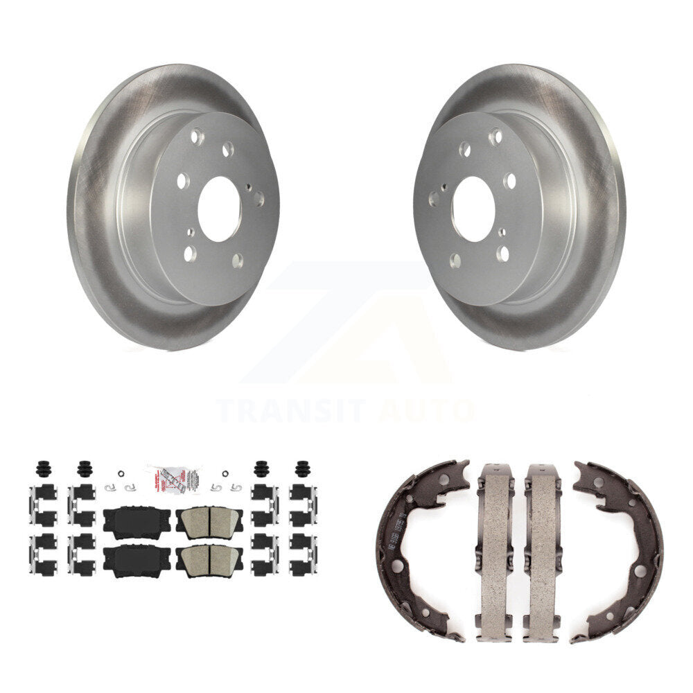 Rear Disc Coated Rotors Ceramic Pads Parking Brake Shoes Kit For Toyota RAV4 Lexus HS250h KGA-106471