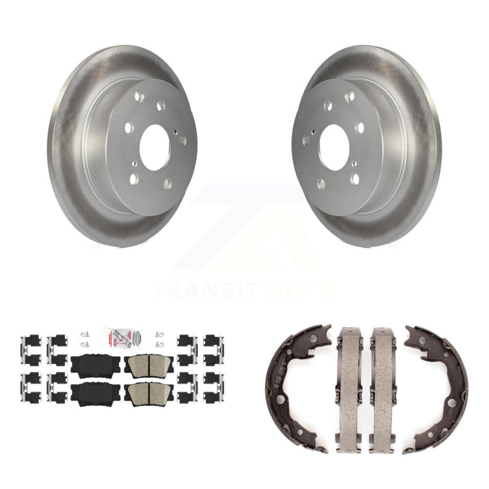 Rear Disc Coated Rotors Ceramic Pads Parking Brake Shoes Kit For Toyota RAV4 Lexus HS250h KGA-106472