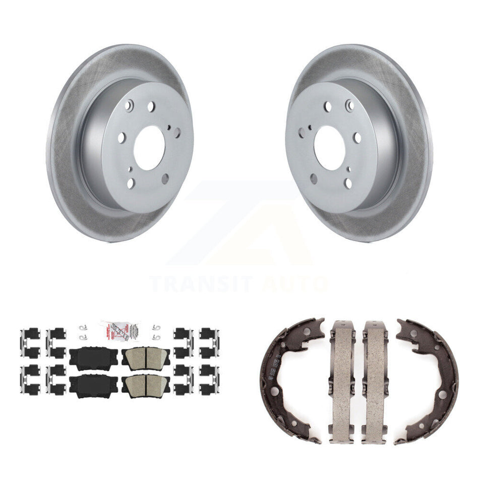 Rear Disc Coated Rotors Ceramic Pads And Parking Shoes Kit For Toyota Matrix Pontiac Vibe KGA-106474