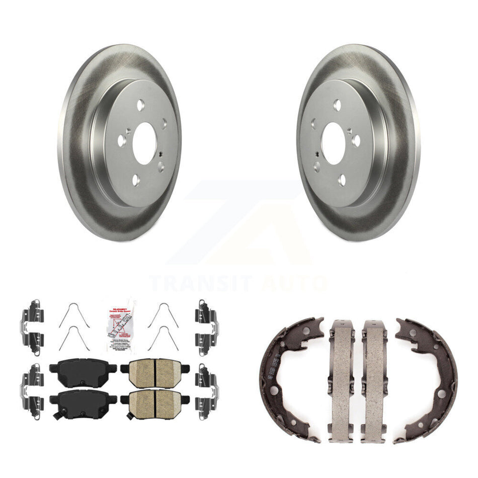 Rear Disc Coated Rotors Ceramic Pads And Parking Shoes Kit For Toyota Matrix Pontiac Vibe KGA-106476