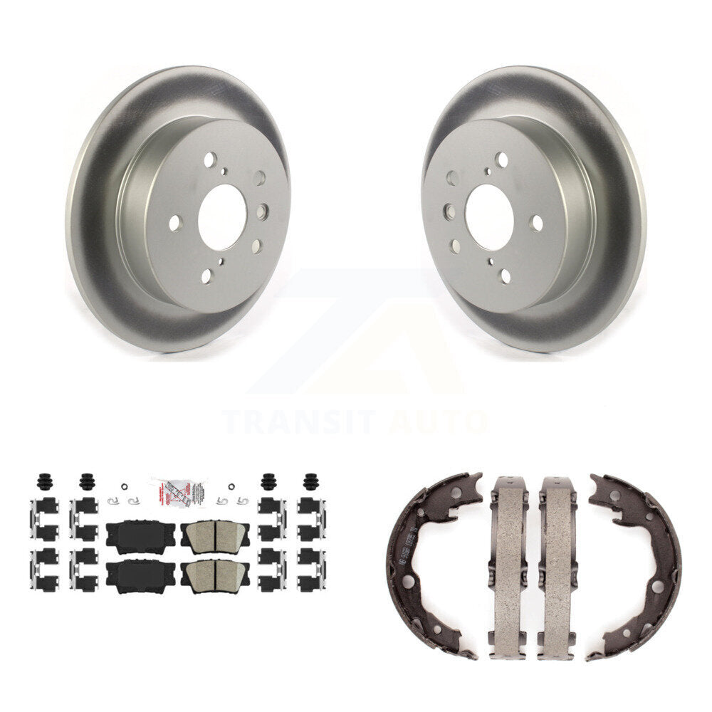 Rear Disc Coated Rotors Ceramic Pads And Parking Brake Shoes Kit For Toyota Camry KGA-106479