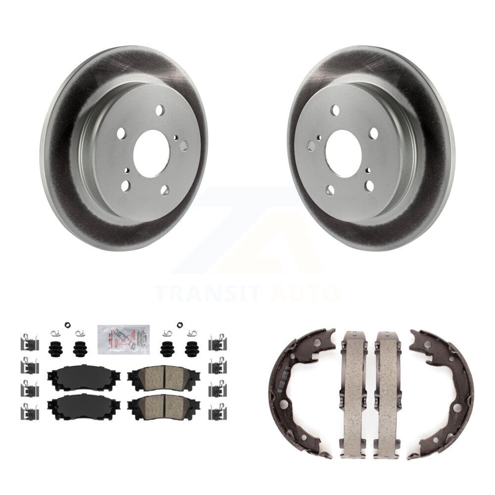 Rear Disc Coated Rotors Ceramic Pads And Parking Brake Shoes Kit For Toyota Camry RAV4 KGA-106480