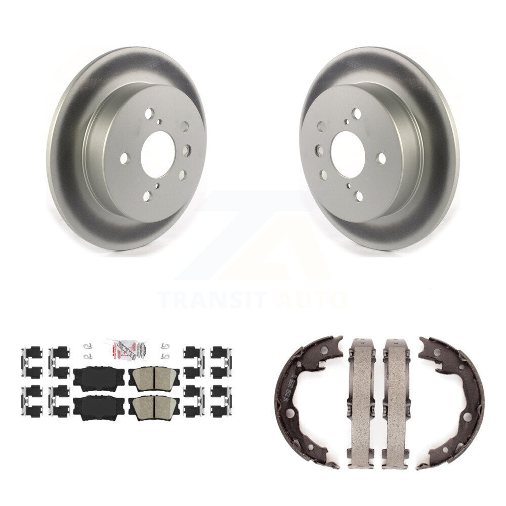 Rear Disc Coated Rotors Ceramic Pads And Parking Brake Shoes Kit For Toyota Camry KGA-106481