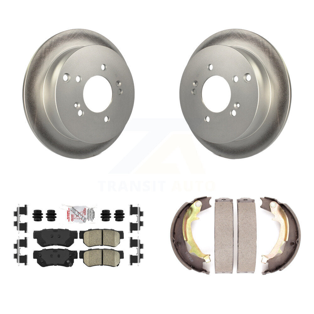 Rear Disc Coated Rotors Ceramic Pads Parking Shoes Kit For Hyundai Tucson Kia Sportage Fe KGA-106513