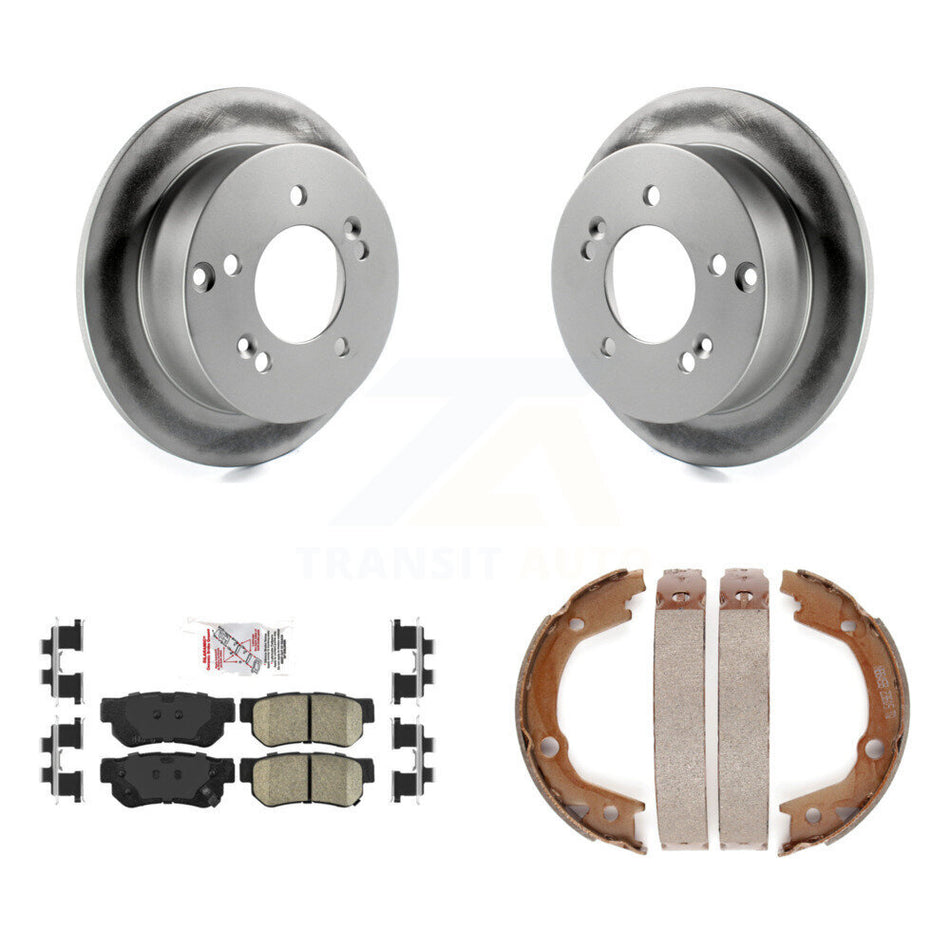 Rear Disc Coated Rotors Ceramic Pads & Parking Shoes Kit For Hyundai Tucson Kia Sportage KGA-106518