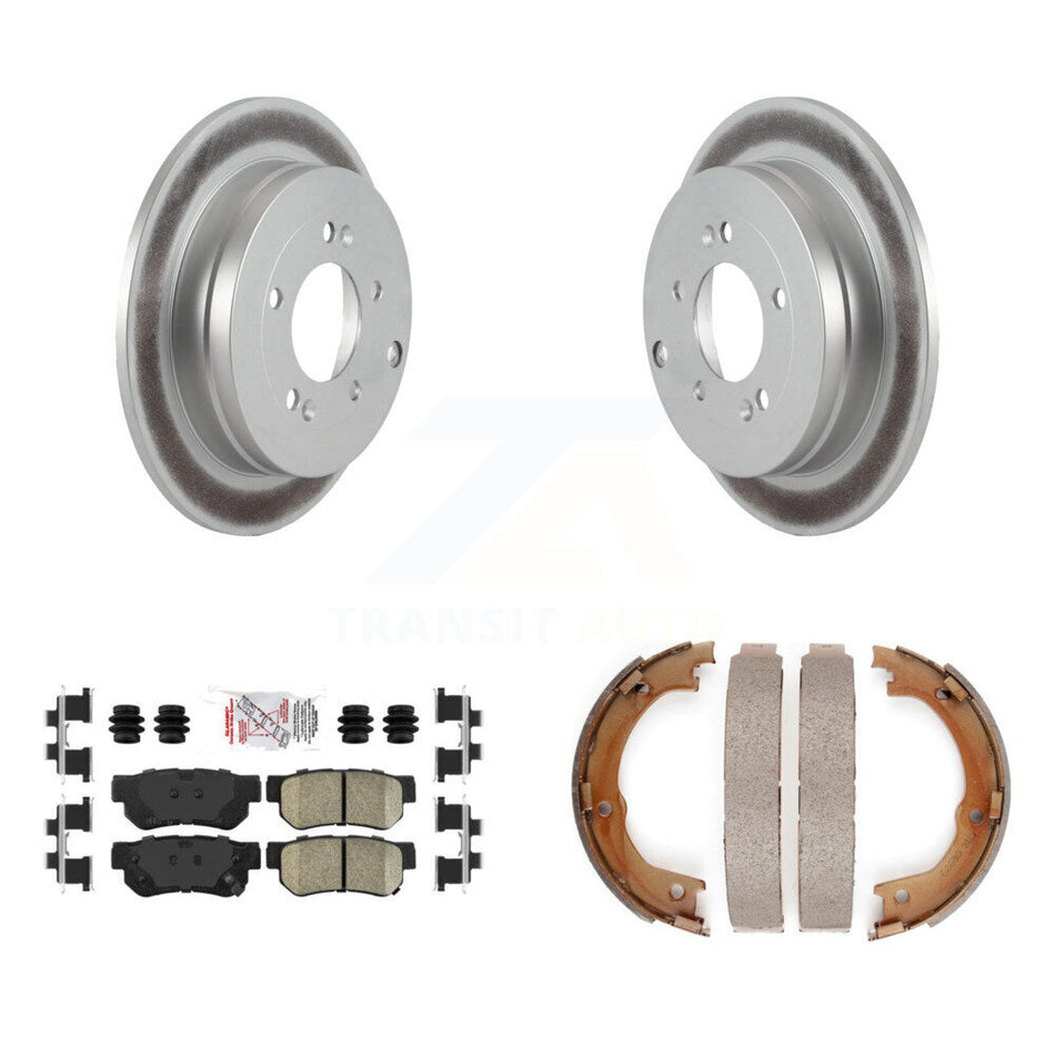 Rear Disc Coated Rotors Ceramic Pads And Parking Brake Shoes Kit For Hyundai Azera KGA-106521