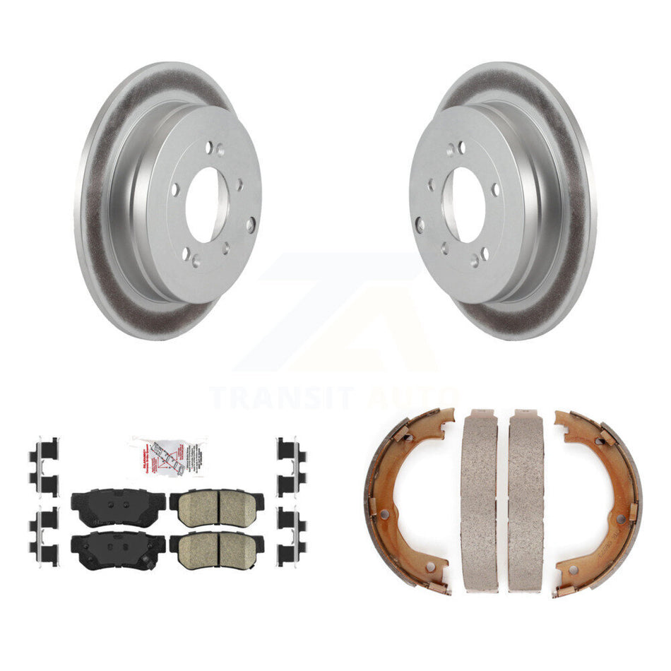 Rear Disc Coated Rotors Ceramic Pads And Parking Brake Shoes Kit For Hyundai Azera KGA-106522