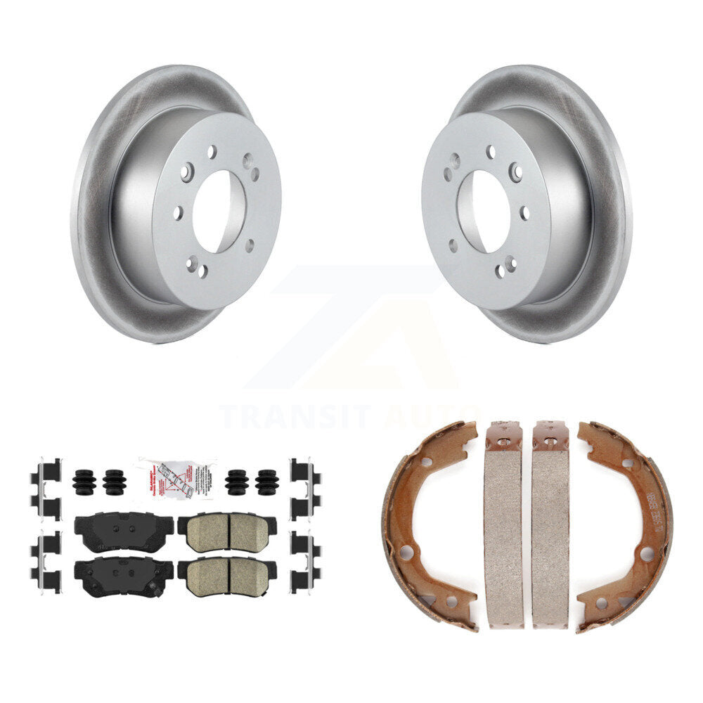 Rear Disc Coated Rotors Ceramic Pads And Parking Brake Shoes Kit For Hyundai Elantra KGA-106523