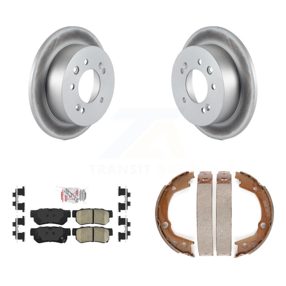 Rear Disc Coated Rotors Ceramic Pads And Parking Brake Shoes Kit For Hyundai Elantra KGA-106524