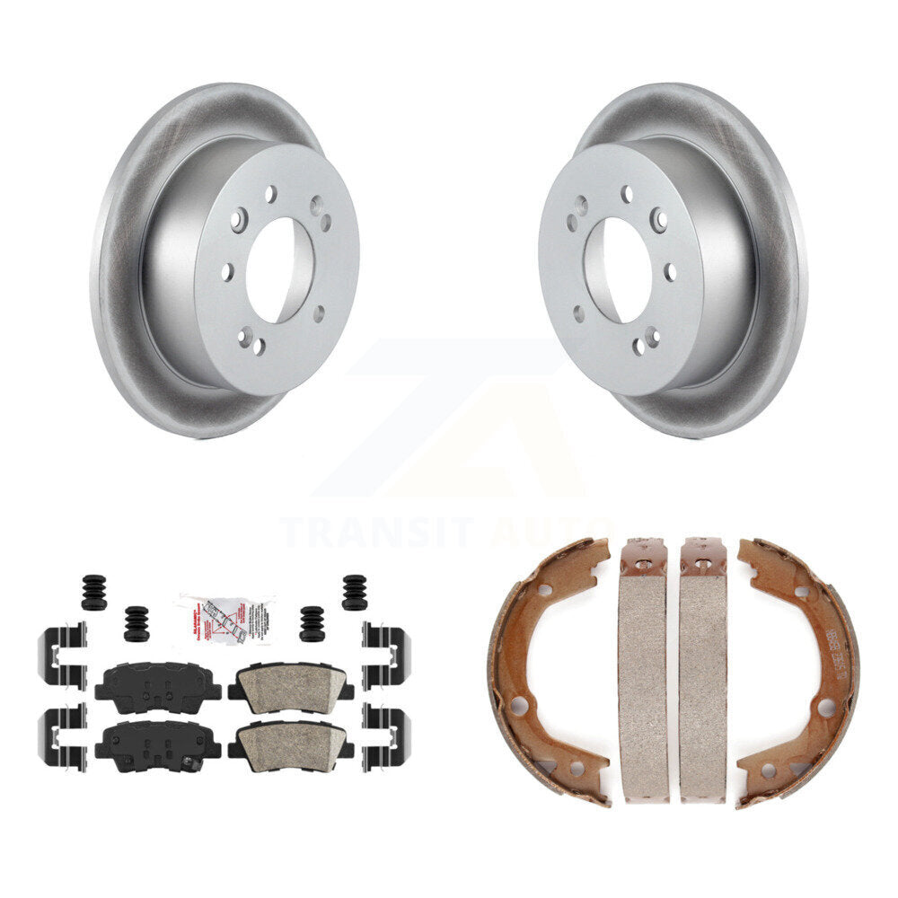 Rear Disc Coated Rotors Ceramic Pads Parking Shoes Kit For Hyundai Elantra From 03 23 10 KGA-106531