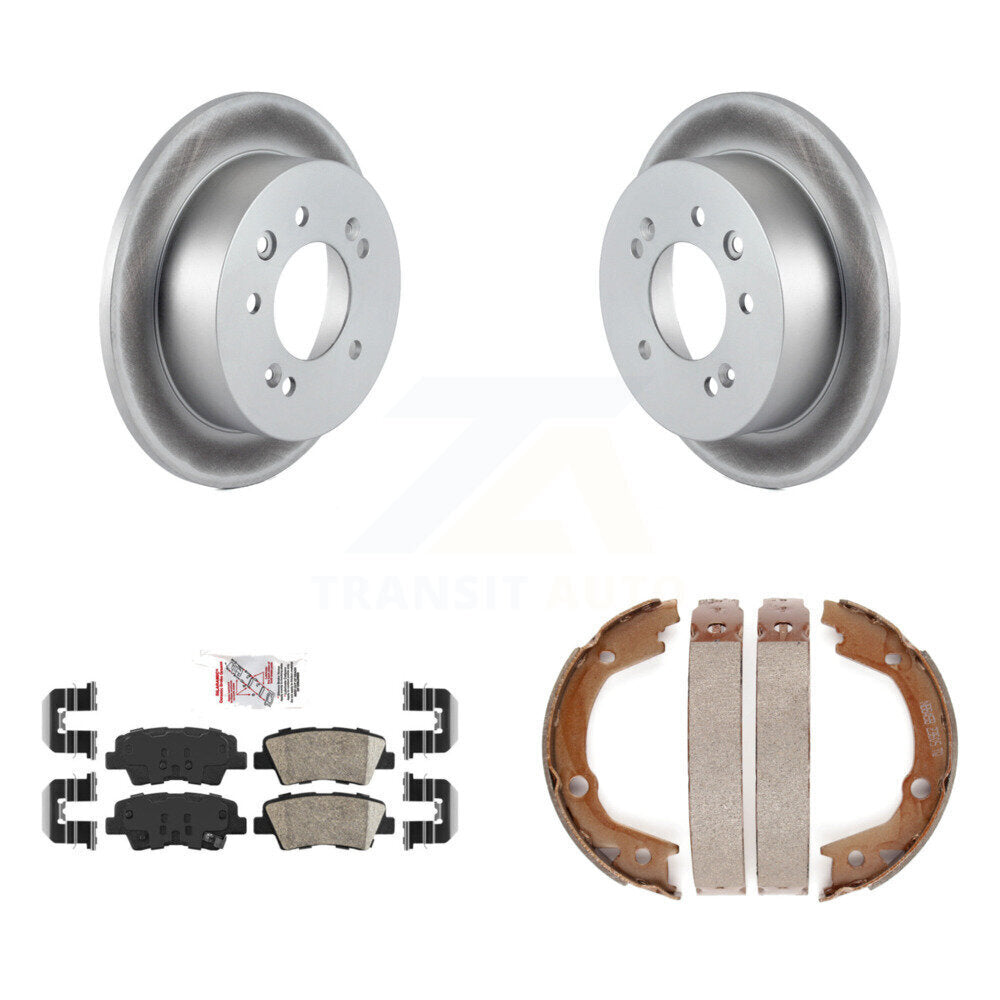 Rear Disc Coated Rotors Ceramic Pads Parking Shoes Kit For Hyundai Elantra From 03 23 10 KGA-106532