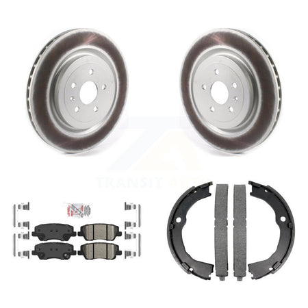 Rear Disc Coated Rotors Ceramic Pads & Parking Shoes Kit For Cadillac CTS Coupe with 6.2L KGA-106538