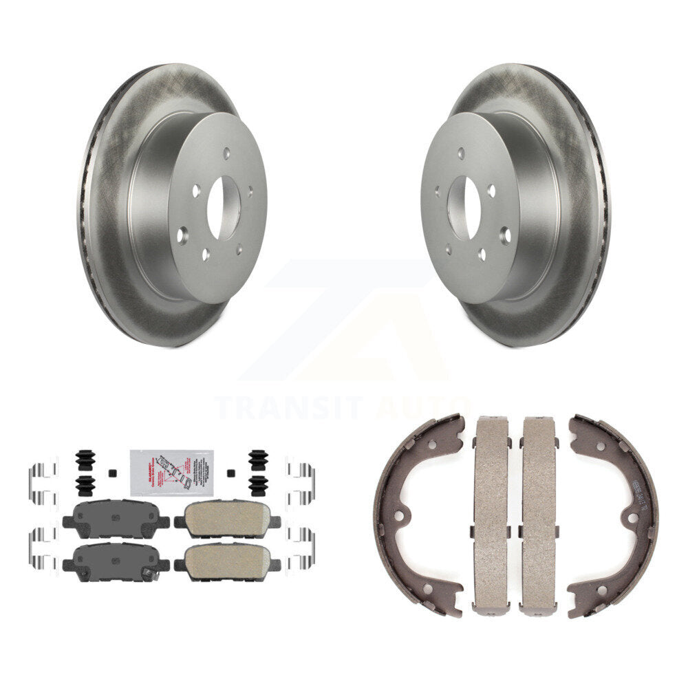 Rear Disc Coated Rotors Ceramic Pads & Parking Shoes Kit For Nissan Murano INFINITI QX60 KGA-106542