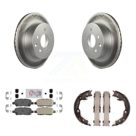 Rear Disc Coated Rotors Ceramic Pads Parking Shoes Kit For Nissan Rogue LEAF Juke Select KGA-106546