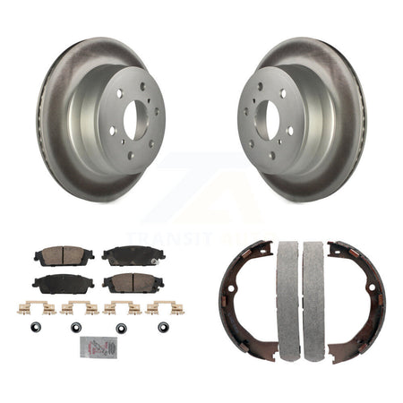 Rear Disc Coated Rotors Ceramic Pads & Parking Shoes Kit For GMC Chevrolet Sierra 1500 LD KGA-106562
