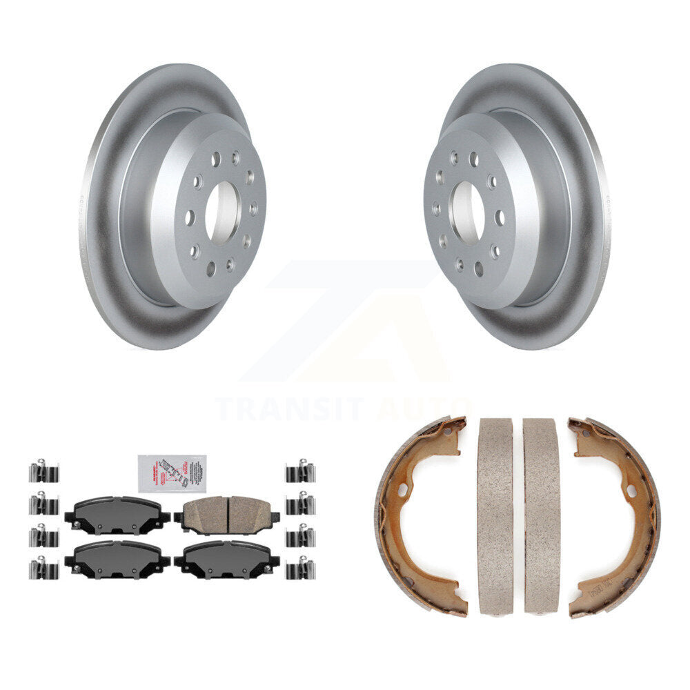 Rear Disc Coated Rotors Ceramic Pads Parking Shoes Kit For 2018-2020 Jeep Wrangler Sport KGA-106575