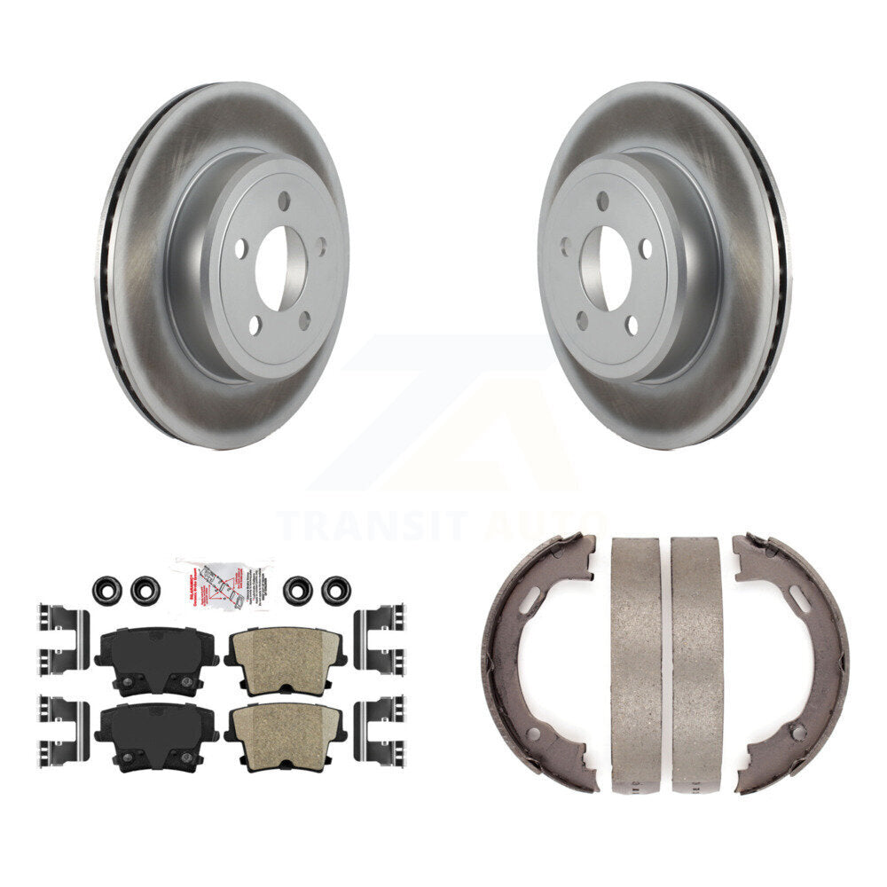 Rear Disc Coated Rotors Ceramic Pads And Parking Shoes Kit For Dodge Chrysler 300 Charger KGA-106601