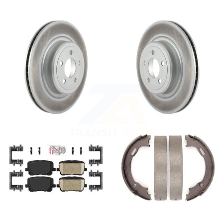 Rear Disc Coated Rotors Ceramic Pads And Parking Brake Shoes Kit For Dodge Charger KGA-106608