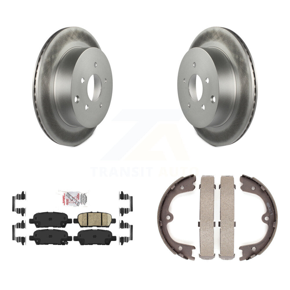 Rear Disc Coated Rotors Ceramic Pads Parking Shoes Kit For Nissan Murano INFINITI Q50 M37 KGA-106620