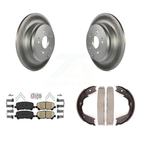 Rear Disc Coated Rotors Ceramic Pads And Parking Shoes Kit For Honda Pilot Acura MDX ZDX KGA-106622