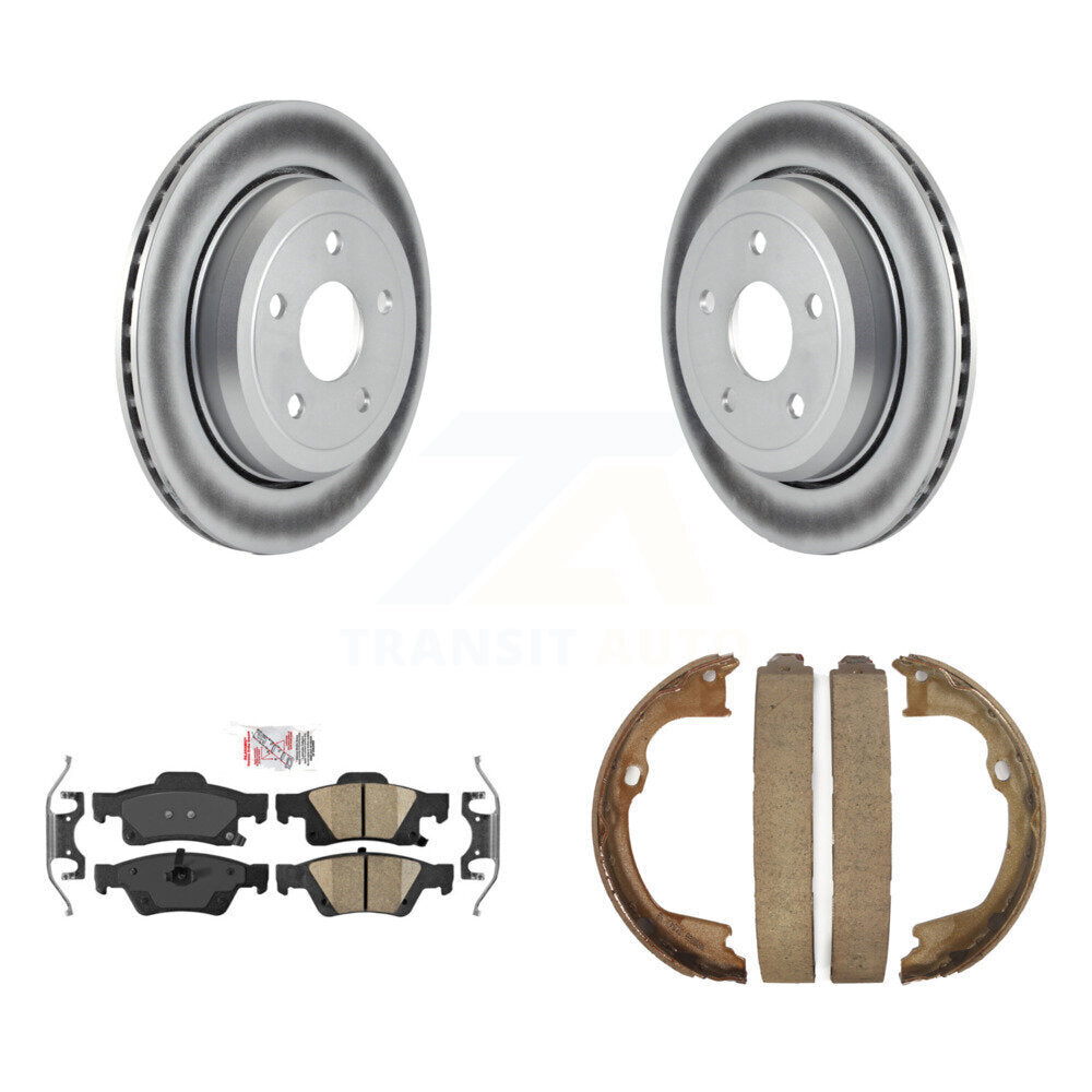 Rear Disc Coated Rotors Ceramic Pads & Parking Shoes Kit For Jeep Grand Cherokee Dodge WK KGA-106633
