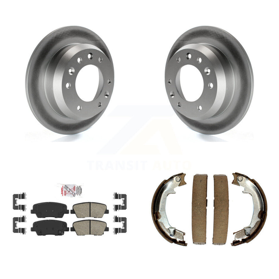 Rear Disc Coated Rotors Ceramic Pads & Parking Shoes Kit For Kia Sedona Hyundai Entourage KGA-106674