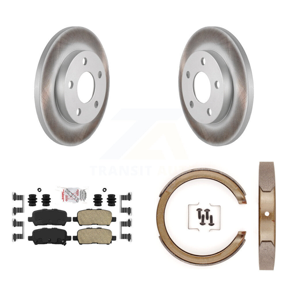 Rear Disc Coated Rotors Ceramic Pads And Parking Brake Shoes Kit For Chevrolet Impala KGA-106687
