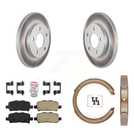 Rear Disc Coated Rotors Ceramic Pads And Parking Brake Shoes Kit For Chevrolet Impala KGA-106688