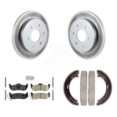 Rear Disc Coated Rotors Ceramic Pads & Parking Shoes Kit For Nissan TITAN Armada INFINITI KGA-106702