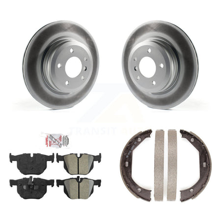 Rear Disc Coated Rotors Semi-Metallic Pads Parking Shoes Kit For BMW X1 335i xDrive 335xi KGA-106705