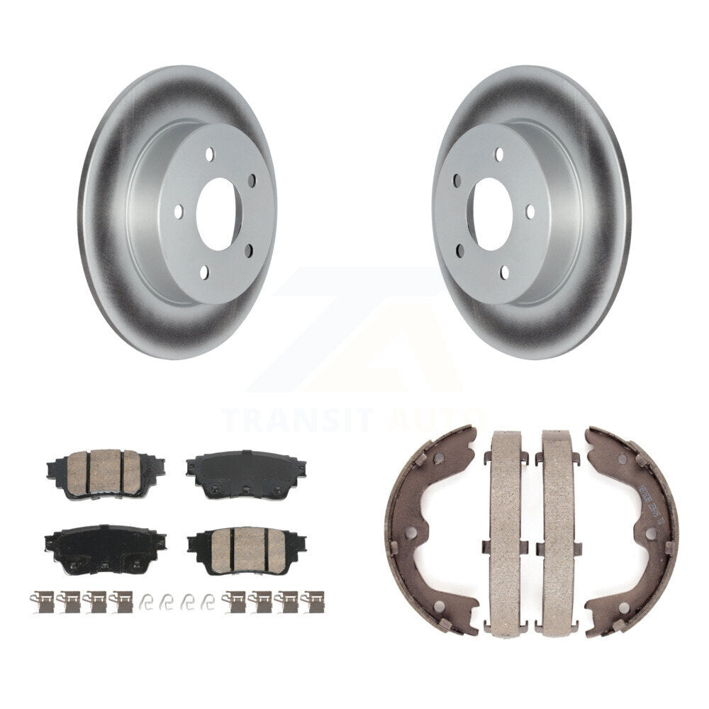 Rear Disc Coated Rotors Ceramic Pads And Parking Brake Shoes Kit For Nissan Altima KGA-106717