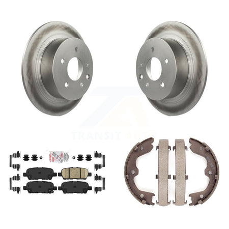 Rear Disc Coated Rotors Ceramic Pads And Parking Brake Shoes Kit For Nissan Altima Maxima KGA-106720