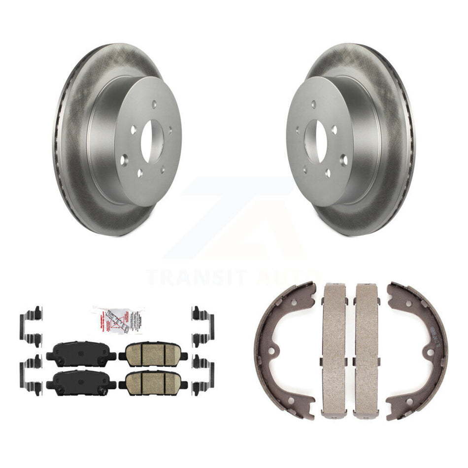 Rear Disc Coated Rotors Ceramic Pads Parking Shoes Kit For Nissan Murano Pathfinder JX35 KGA-106721