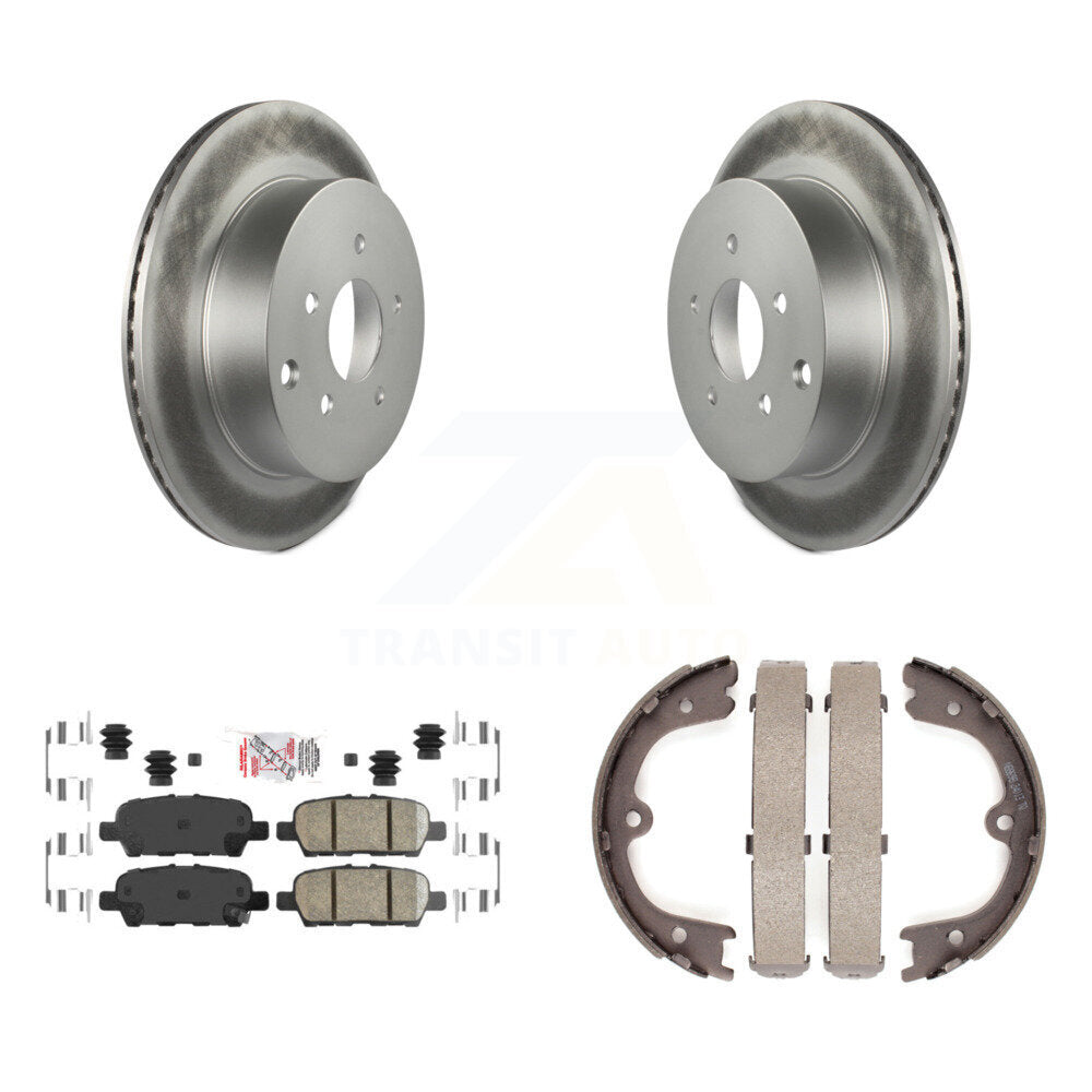Rear Disc Coated Rotors Ceramic Pads Parking Shoes Kit For Nissan Murano Pathfinder JX35 KGA-106722