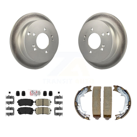 Rear Disc Coated Rotors Ceramic Pads & Parking Shoes Kit For Hyundai Tucson Kia Sportage KGA-106724