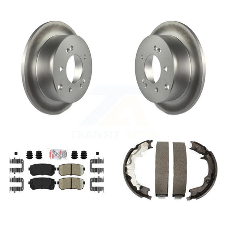 Rear Disc Coated Rotors Ceramic Pads Parking Brake Shoes Kit For 2010-2013 Kia Forte Koup KGA-106726