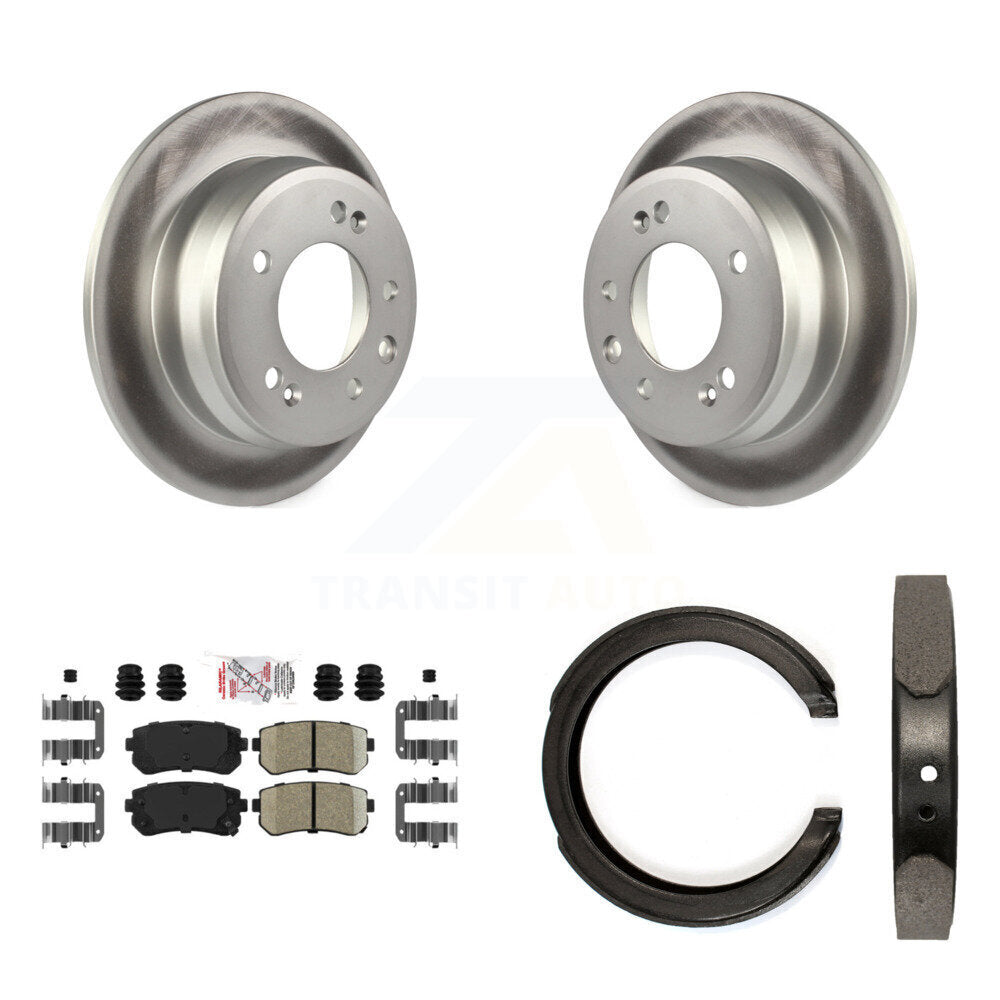 Rear Disc Coated Rotors Ceramic Pads And Parking Shoes Kit For 2011-2016 Kia Sportage FWD KGA-106728
