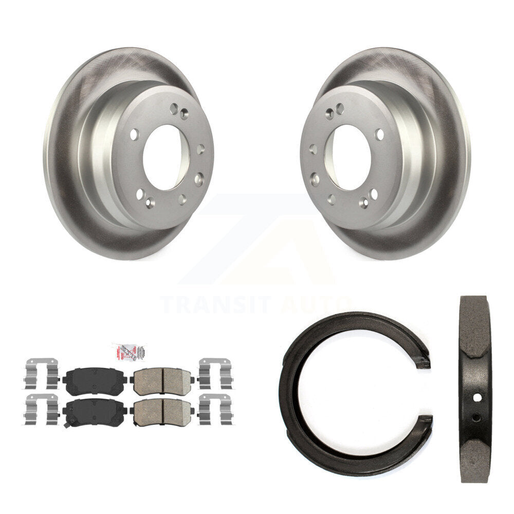 Rear Disc Coated Rotors Ceramic Pads And Parking Shoes Kit For 2011-2016 Kia Sportage FWD KGA-106729