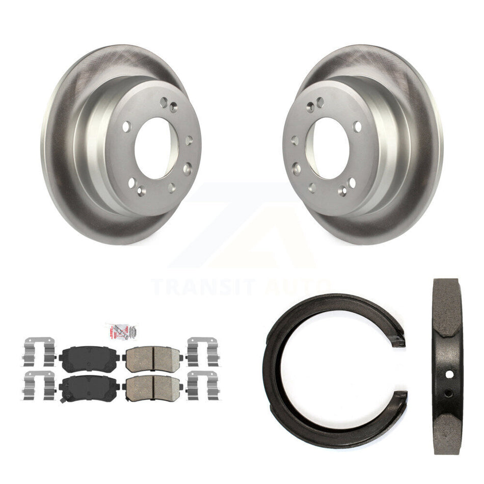 Rear Disc Coated Rotors Ceramic Pads And Parking Shoes Kit For 2011-2016 Kia Sportage FWD KGA-106729