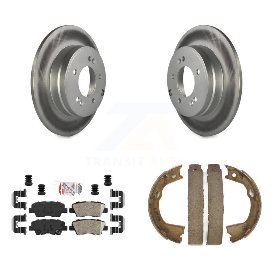 Rear Disc Coated Rotors Ceramic Pads And Parking Shoes Kit For Hyundai Sonata Kia Optima KGA-106730