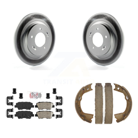Rear Disc Coated Rotors Ceramic Pads And Parking Brake Shoes Kit For Hyundai Sonata Azera KGA-106731